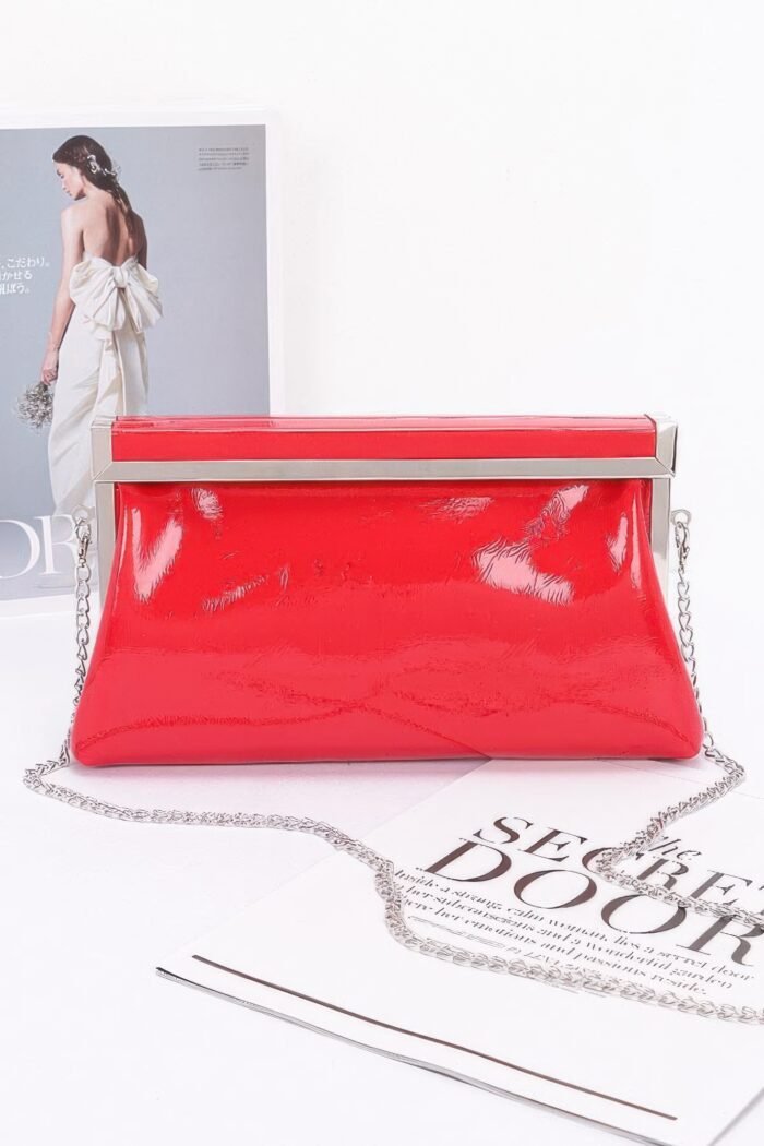 Patent leather frame clutch bag - image 1