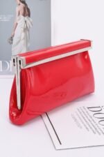 Patent Leather Frame Clutch Bag - Image 2