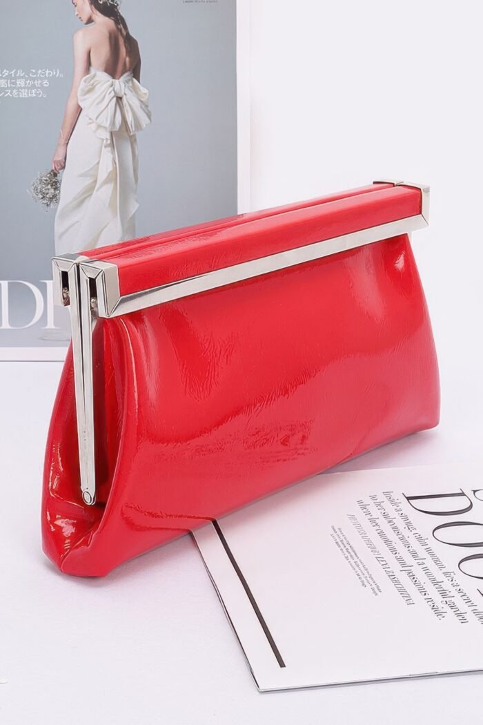 Patent leather frame clutch bag - image 2