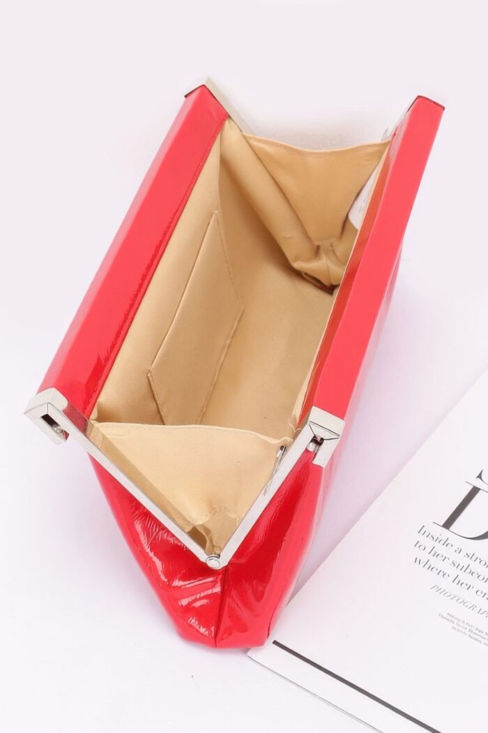 Patent leather frame clutch bag - image 3