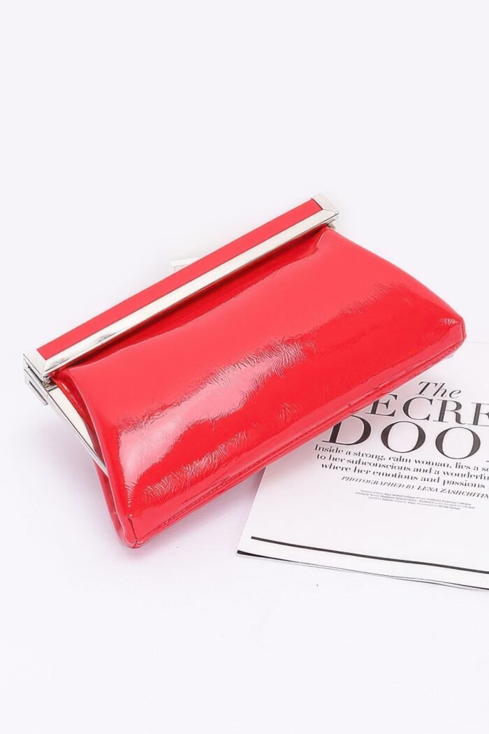 Patent leather frame clutch bag - image 4