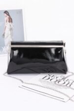 Patent Leather Frame Clutch Bag - Image 6