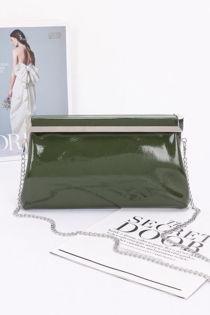 Patent leather frame clutch bag - image 7