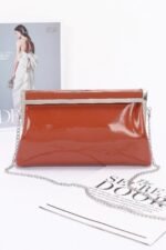 Patent Leather Frame Clutch Bag - Image 8