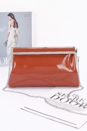 Patent Leather Frame Clutch Bag