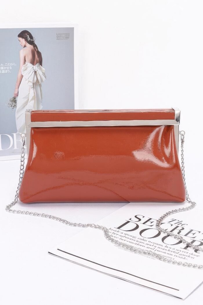 Patent leather frame clutch bag - image 8