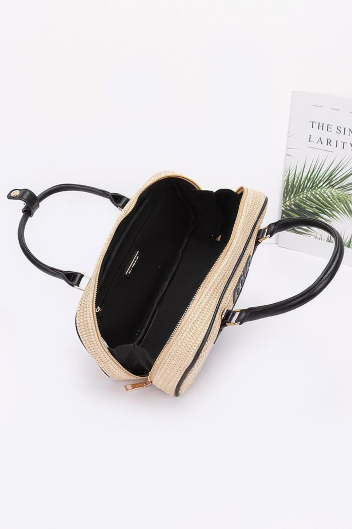 Faux straw handbag