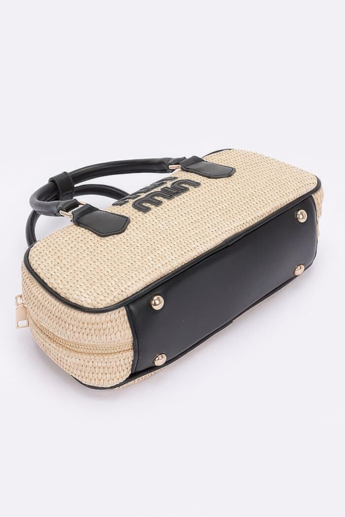 Faux straw handbag