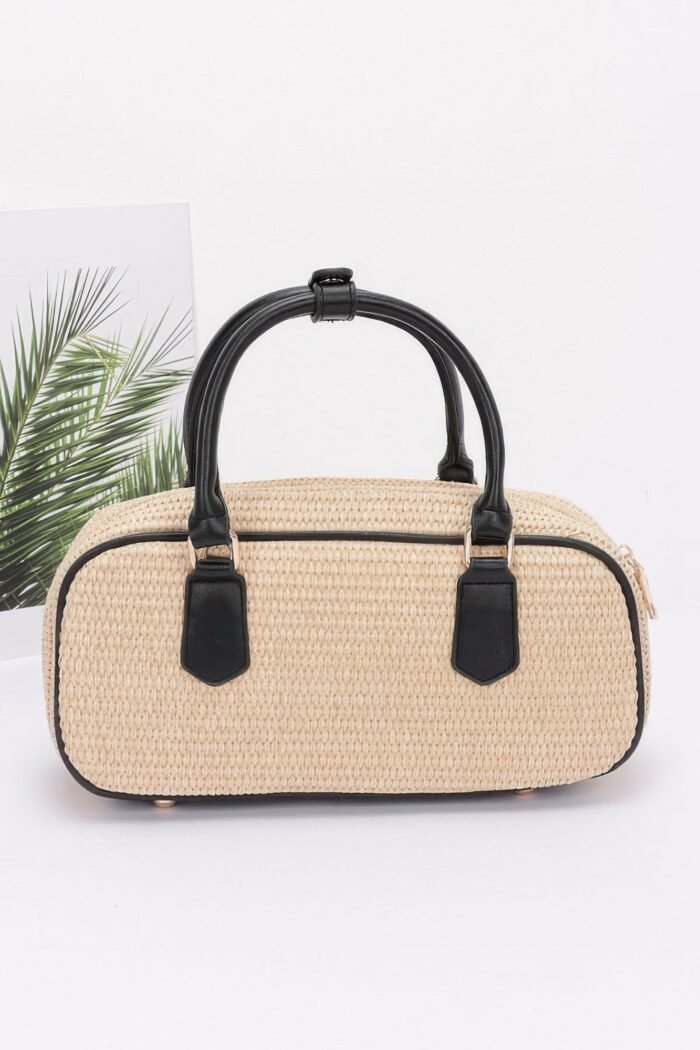Faux straw handbag