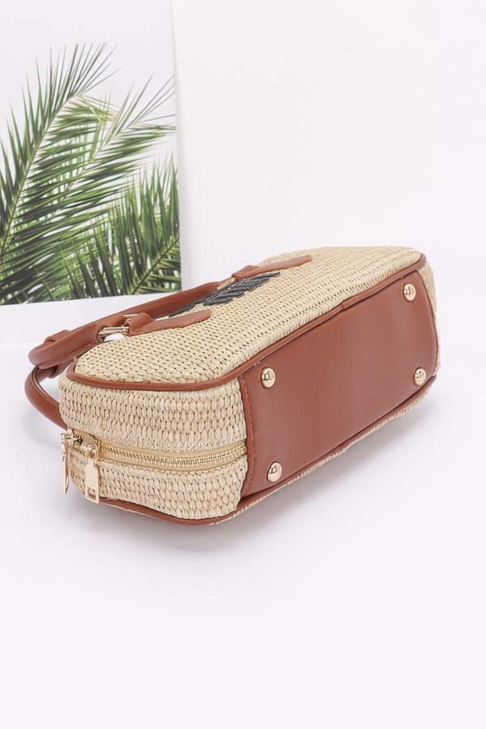 Faux straw handbag