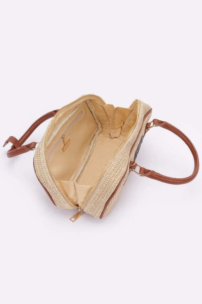 Faux straw handbag