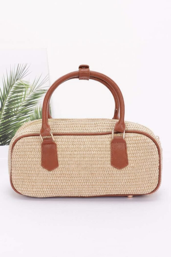 Faux straw handbag