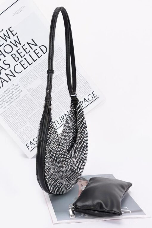 Rhinestone Mesh Shoulder Bag - Image 5