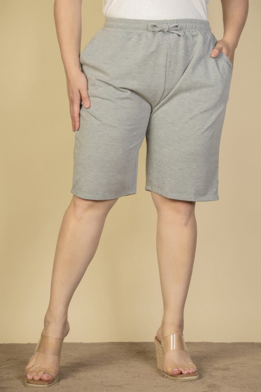 Plus size french terry bermuda shorts