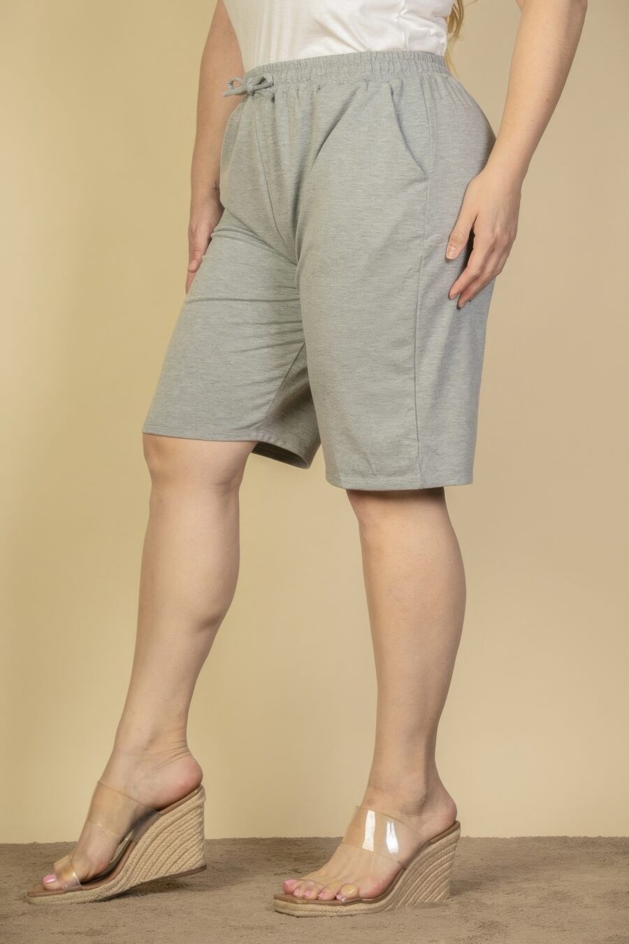 Plus size french terry bermuda shorts