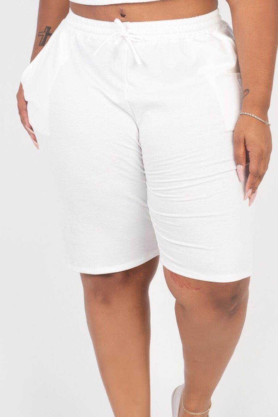 Plus size french terry bermuda shorts