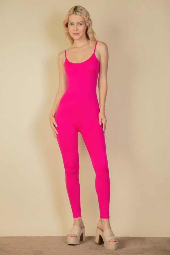Solid bodycon cami jumpsuit - image 1