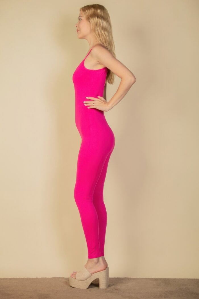 Solid bodycon cami jumpsuit - image 3