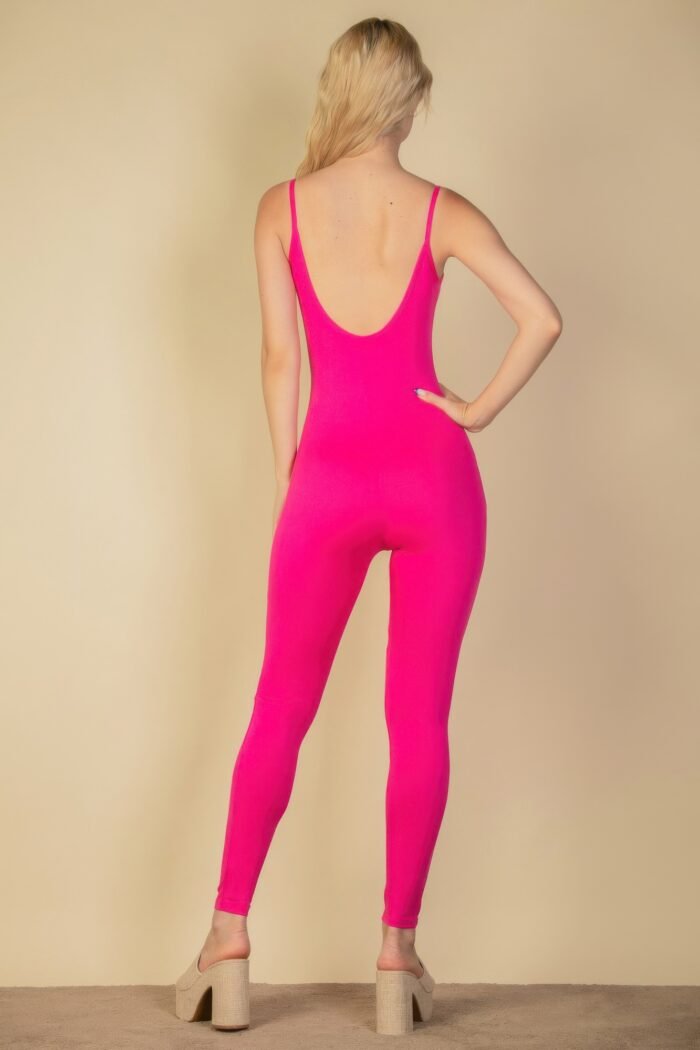 Solid bodycon cami jumpsuit - image 5