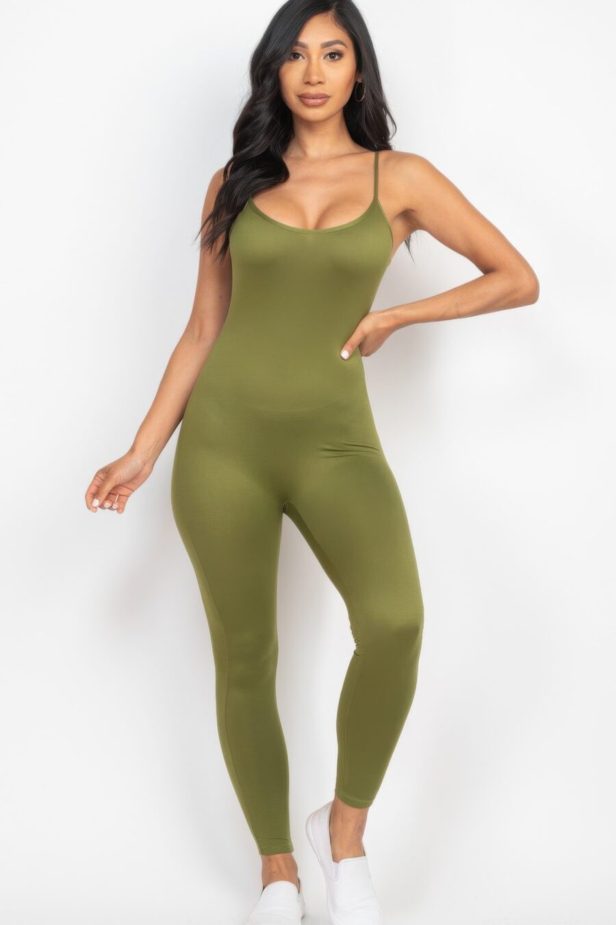 Solid bodycon cami jumpsuit