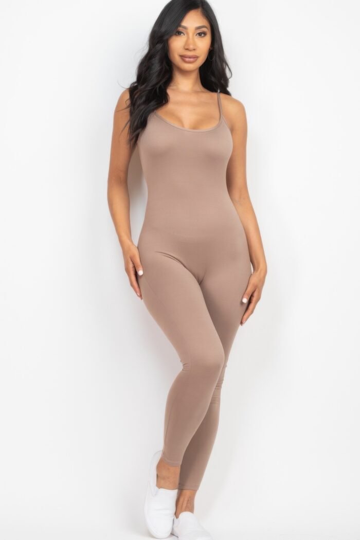 Solid bodycon cami jumpsuit - image 8