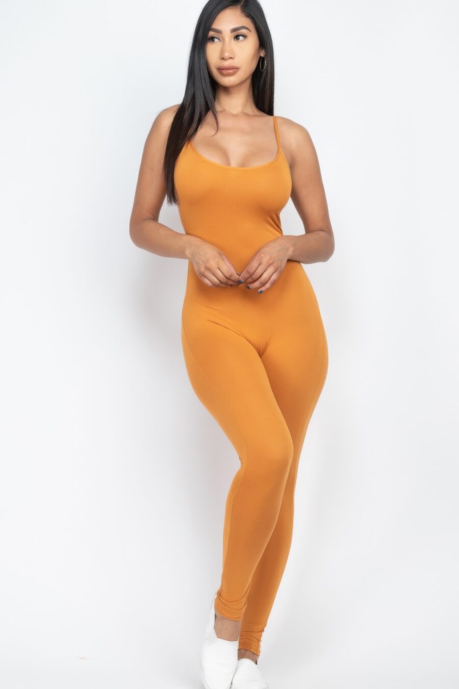 Solid bodycon cami jumpsuit