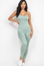 Solid Bodycon Cami Jumpsuit - Image 10