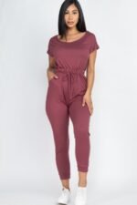 Two-way Shoulder Drawstring Jumpsuit - Image 7
