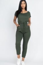 Two-way Shoulder Drawstring Jumpsuit - Image 8