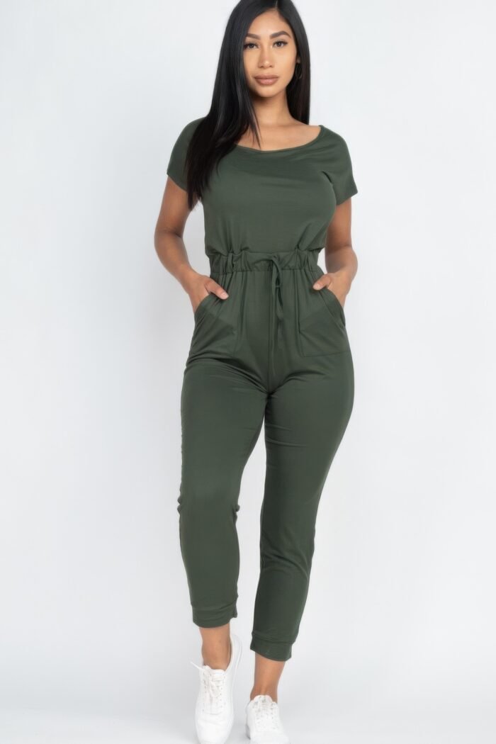 Two-way shoulder drawstring jumpsuit - image 8