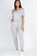 Two-way Shoulder Drawstring Jumpsuit - Image 9
