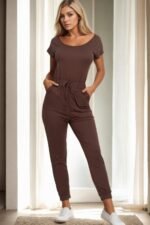 Two-way Shoulder Drawstring Jumpsuit - Image 13