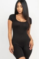Short Sleeve Scoop Neck Bodycon Romper - Image 5