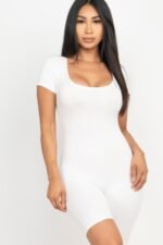 Short Sleeve Scoop Neck Bodycon Romper - Image 6