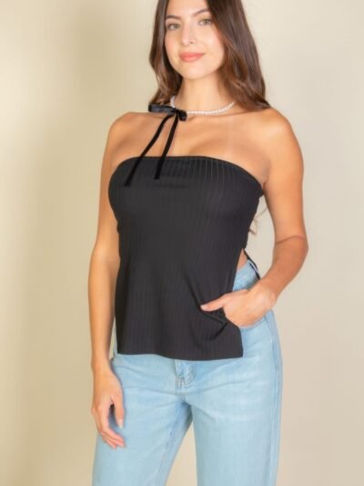 Side Slit Bandeau Tube Top Side Slit Bandeau Tube Top