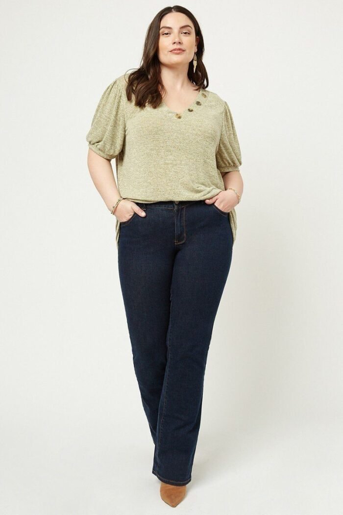 Knit v-neck top - image 6