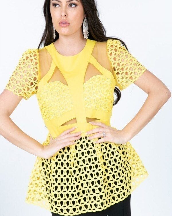 Bustier Bust Lace Peplum Top