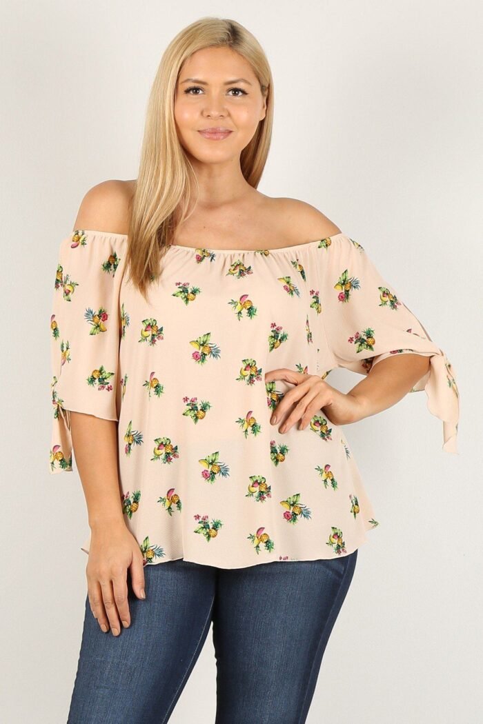 Plus size floral print, top
