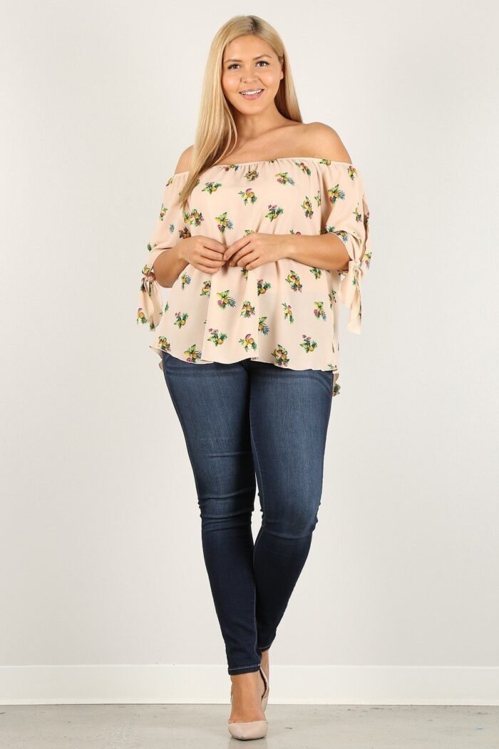 Plus size floral print, top