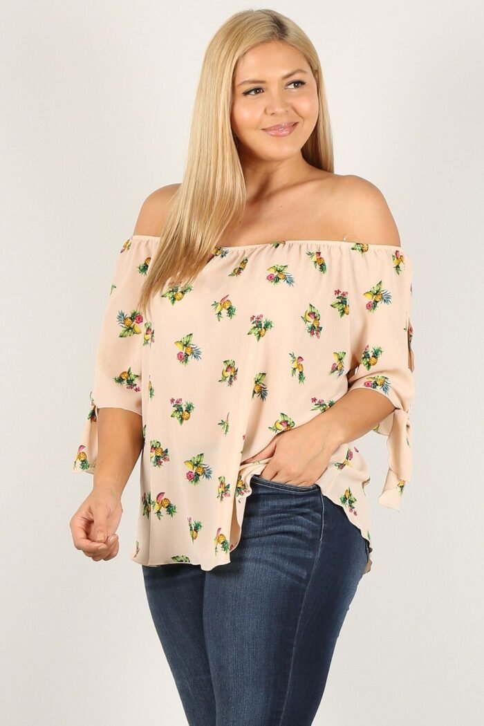 Plus size floral print, top