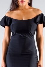 Convertible Off Shoulder Ruffle Sleeve Bodycon Mini Dress - Image 2
