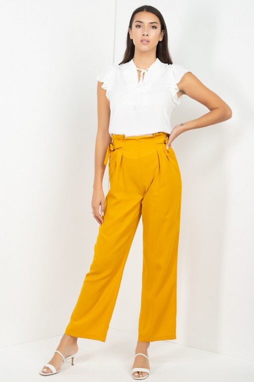 High Waist Paperbag Wide Pants - Image 7