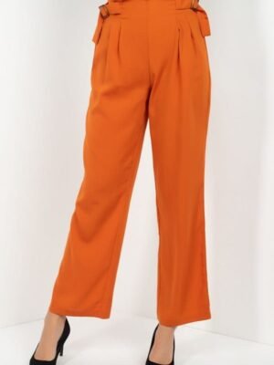 High Waist Paperbag Wide Pants