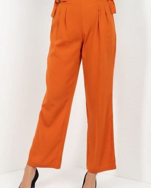 High Waist Paperbag Wide Pants