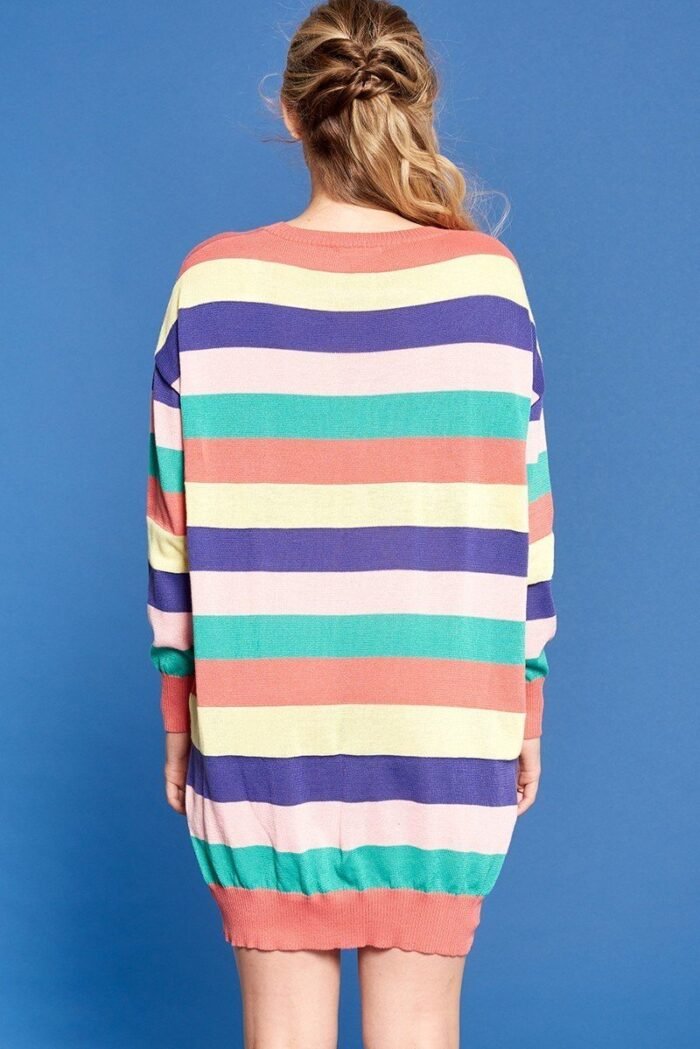 Multi-colored striped knit sweater dress - image 6