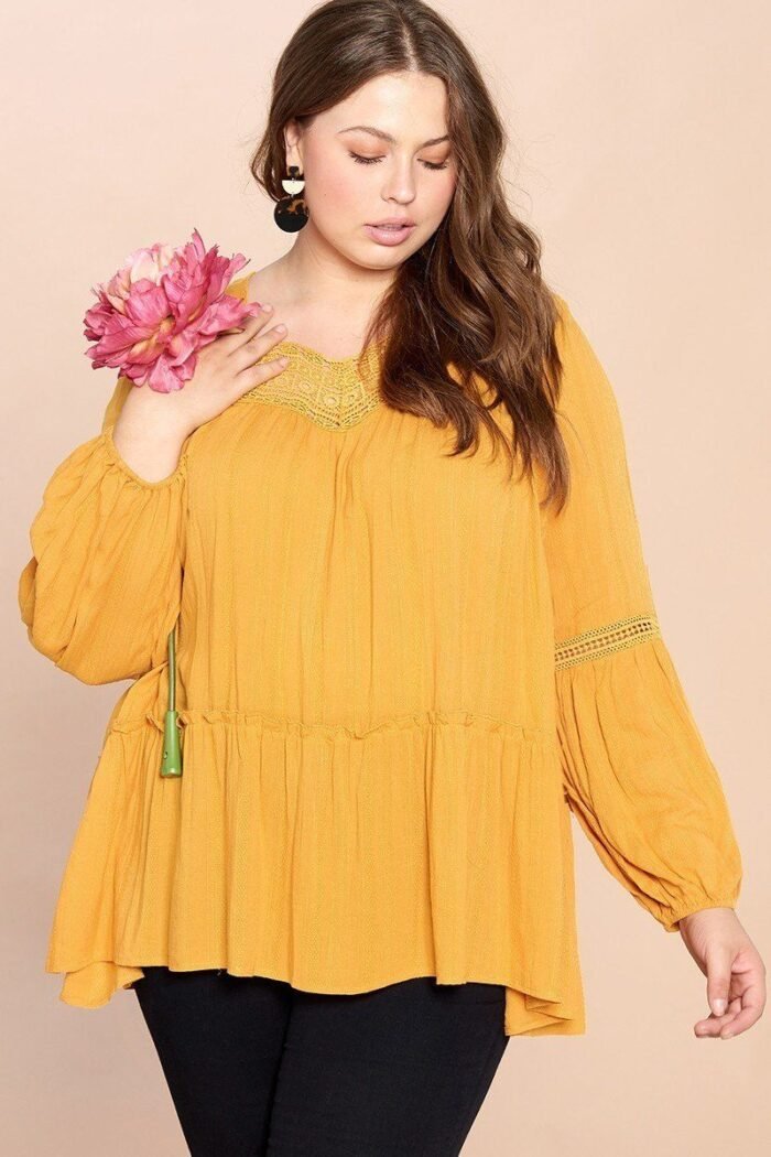 Solid woven loose-fit tunic
