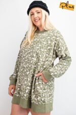 Leopard Printed Terry Knit Dress - Image 5