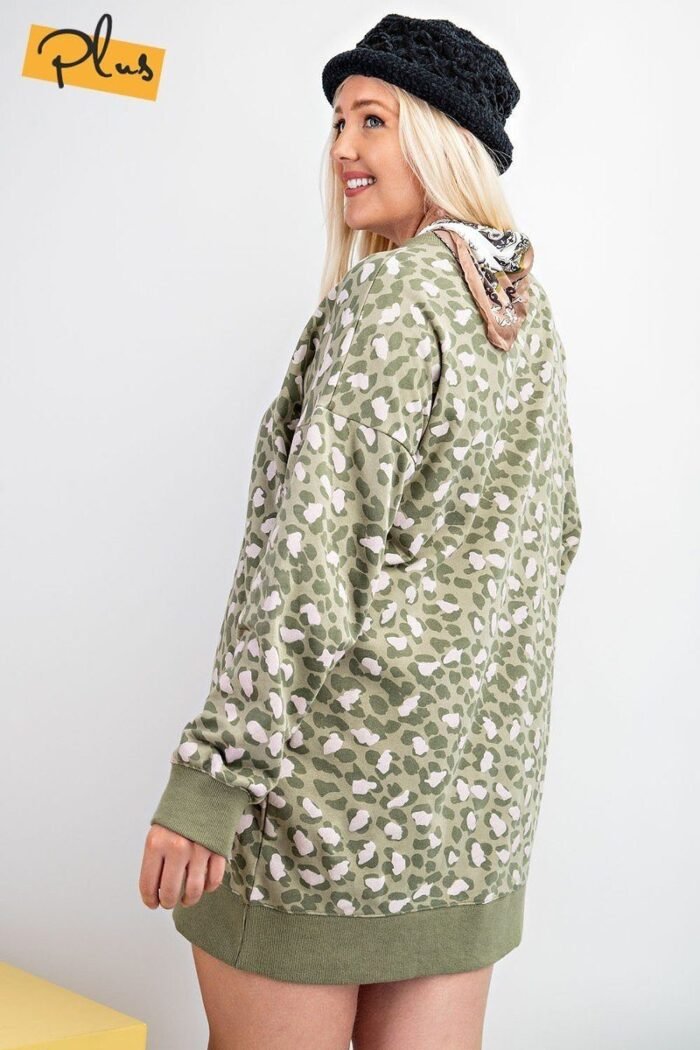 Leopard printed terry knit dress - image 6