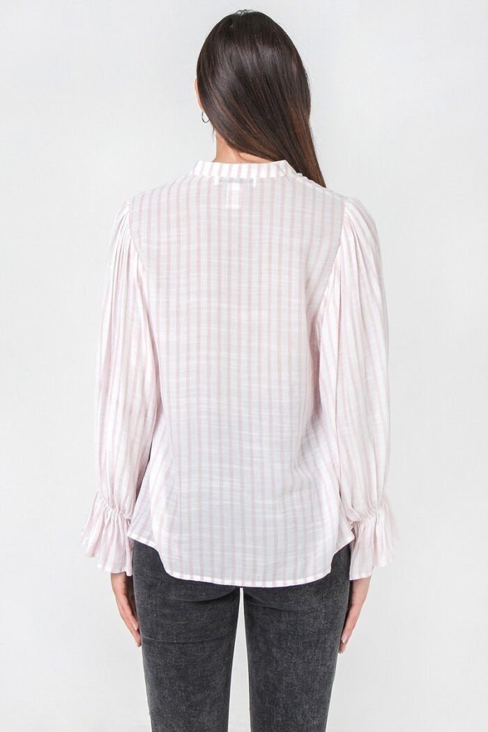 A floral eyelet and solid mixed top - image 5
