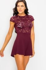 Floral Sheer Lace Combo Romper - Image 5